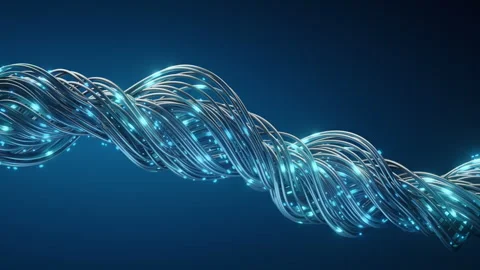 Abstract Fiber Optic Cables Glowing Blue Background 스톡 동영상 321423917