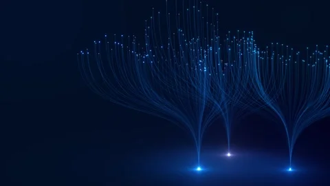 Abstract Fiber Optic Data Flow Glowing Network Streams flowing connections light Stock Footage 341905805