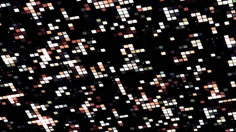 Abstract field of blinking rows of tiny squares on a black background, seamless Stock Footage 195244485