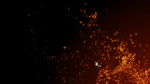 Abstract Fiery Background Featuring Realistic Glowing Embers and Sparkles. Stock-Footage 335976286