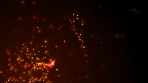 Abstract Fiery Background Featuring Realistic Glowing Embers and Sparkles. Stock-Footage 335976287