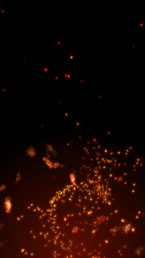 Abstract Fiery Background Featuring Realistic Glowing Embers and Sparkles. Stock-Footage 335976299