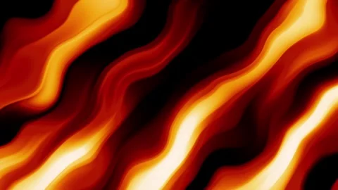 Abstract fiery background, movement of sinuous lines, orange-yellow, on a dark Stock Footage 284029063