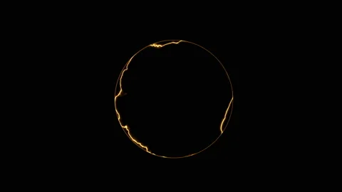Abstract fiery circle on a dark background. Stock Footage 121456215