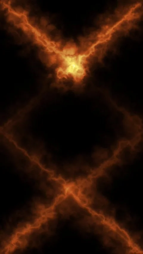 Abstract fiery energy forms on black screen. Video stock 331898770