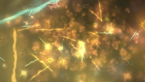 Abstract Fiery Energy Particles Explosion With Cosmic Nebula Electric Sparks Stock Footage 331772872
