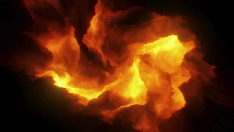 Abstract fiery energy vortex rotating against black background Video stock 336120872