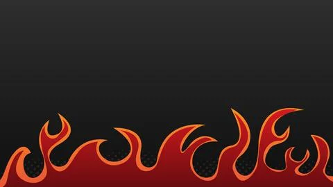 Abstract Fiery Flames on Gradient Dark Background Stock Illustration
