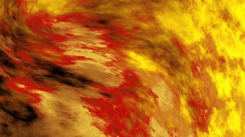 Abstract fiery fluid texture red gold and black swirling background Stock Footage 327619479