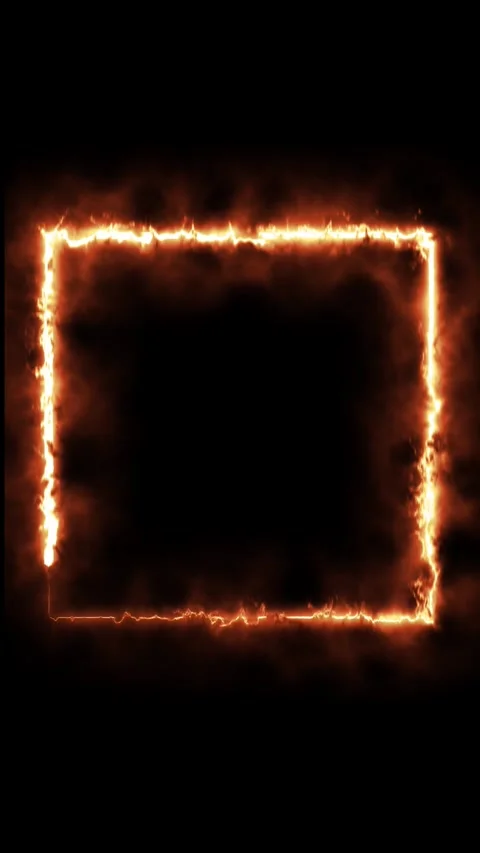 Abstract fiery frame on black background motion video. Vídeo Stock 337083521