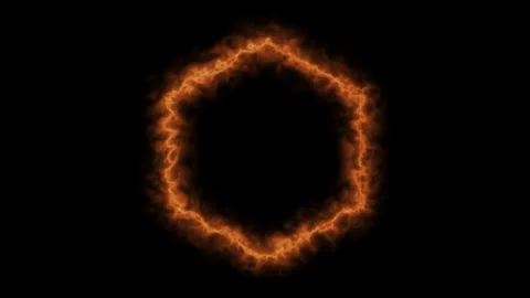 Abstract fiery hexagon shape motion background Stock Footage 328385633