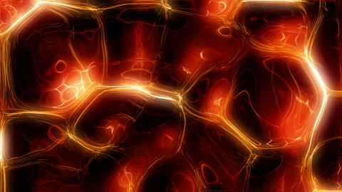 Abstract Fiery Network Pattern with Vibrant Orange Energy Lines Stock Footage 266990188