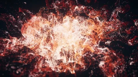 Abstract fiery particles explosion with glowing red and orange energy waves.. 스톡 동영상 327114169