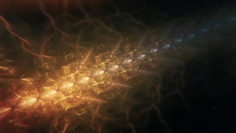 Abstract Fiery Plasma Fractal Pattern Slowly Growing Video stock 74182971