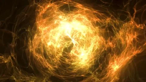 Abstract fiery sphere background with luminous swirling backdrop. Glowing sphere Illustrazione stock