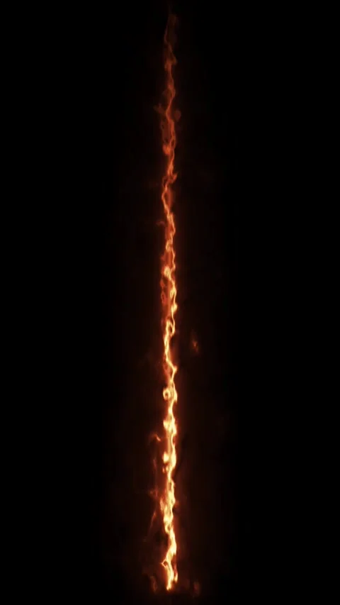 Abstract fiery vertical glowing line on a black background loop animation. 動画素材 337710984