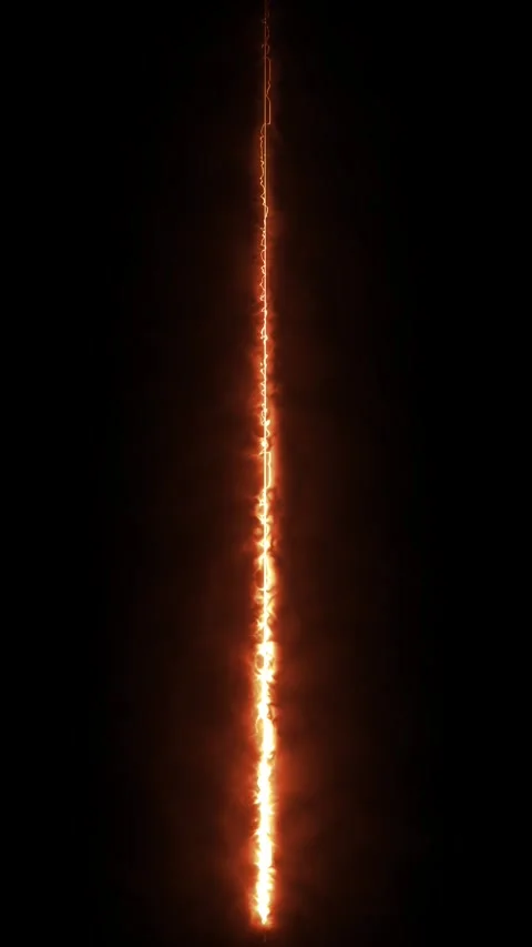 Abstract fiery vertical glowing lines moving up and down against black back.. Video stock 337710909