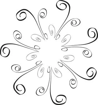 Abstract figure of black lines of different thickness on a white background. Stock Illustration