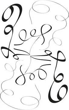 Abstract figure of black lines of different thickness on a white background. Stock Illustration