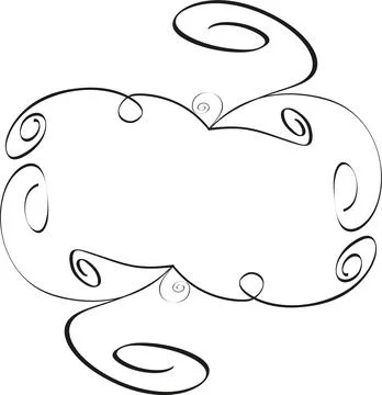 Abstract figure of black lines of different thickness on a white background. Stock Illustration
