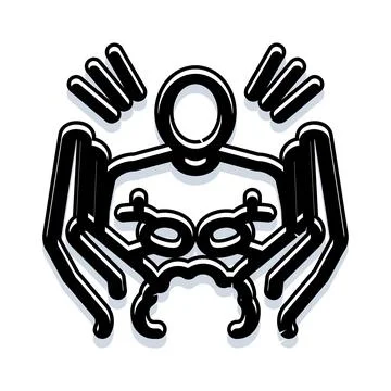 Abstract figure dancing expressing joy and freedom Stock Illustration