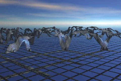 Abstract figure grating texture geometric background 3d rendering Stock Illustration