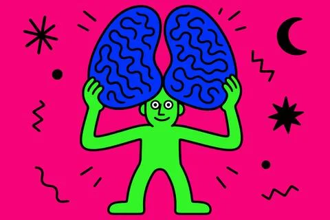 Abstract Figure Holding Brains Stock Illustration