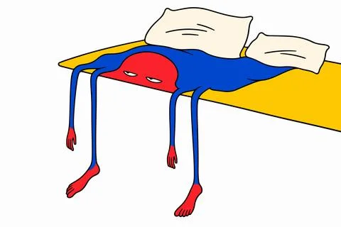 Abstract Figure Lying in Bed Stock Illustration