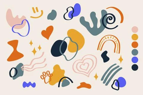 Abstract figures hand drawn abstract shapes Stock Illustration
