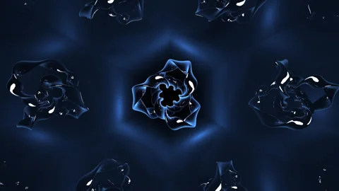 Abstract figures move and rotate on a dark background. Stock Footage 265793955