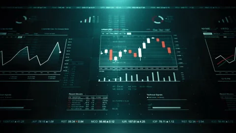 Abstract financial background with graph motion. Видео 132004487