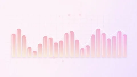 Abstract financial bar chart with line graph, data visualization, business .. Stock Footage 346660230