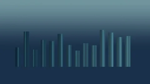 Abstract financial bar chart representing data analytics, growth trends, an.. Stock Footage 347244158