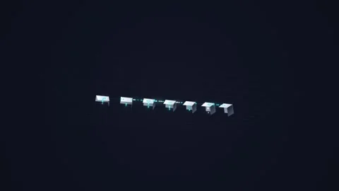 Abstract financial bar graph rising on dark grid background with motion tec.. Vidéo 343558693
