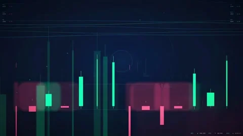 Abstract Financial Candlestick Chart Animation with Green and Red Trading Bars 库存影片 340402188