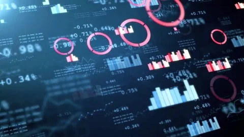 Abstract financial chart animated on black background. Stock Footage 336317406