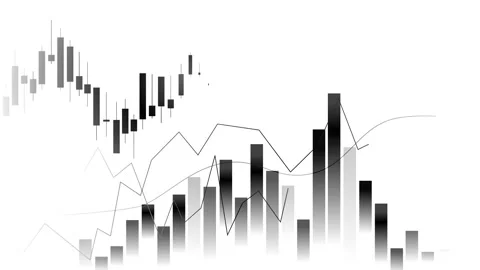 Abstract financial chart candlestick graph and rising and falling bars show.. Stock-Footage 337266749