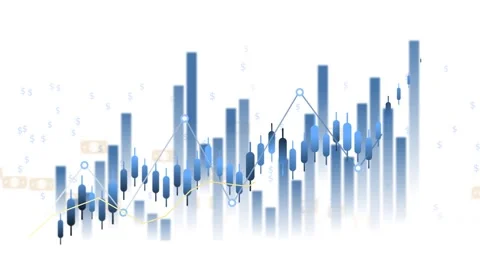 Abstract financial chart with candlesticks and bar graphs animation Stock-Footage 329714315