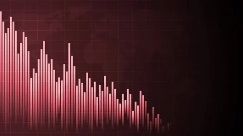 Abstract financial chart with falling bars downward market trend and low pe.. Stock-Footage 337266462