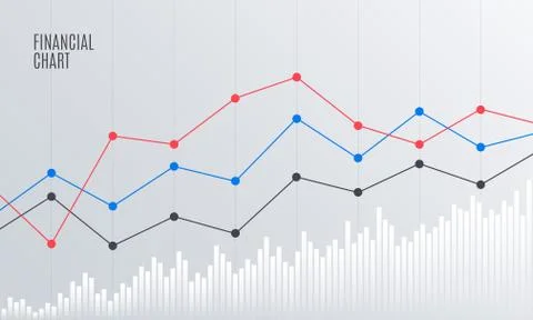 Abstract Financial Chart with Line graph. 스톡 일러스트