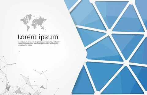 Abstract financial chart with line graph and dark blue color polygon Stock Illustration