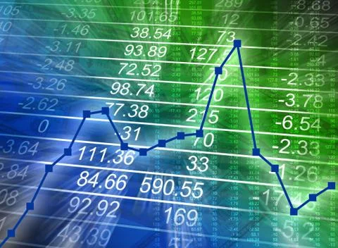 Abstract financial chart with numbers Stock Illustration