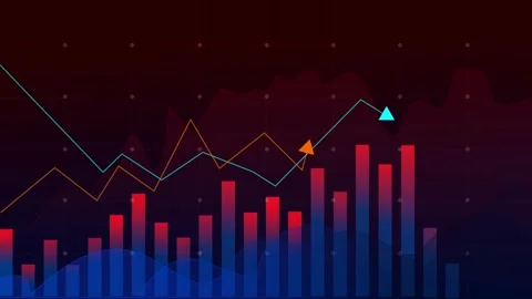 Abstract Financial Chart with Rising and Falling Bars 2026 Animation 動画素材 326951604