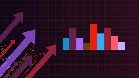 Abstract financial chart with uptrend line graph arrow and stock market on .. Stock Illustration