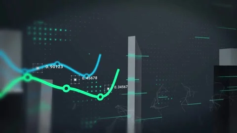 Abstract Financial Data Analysis Growth Graph - 4K Video Stock Footage 339507296