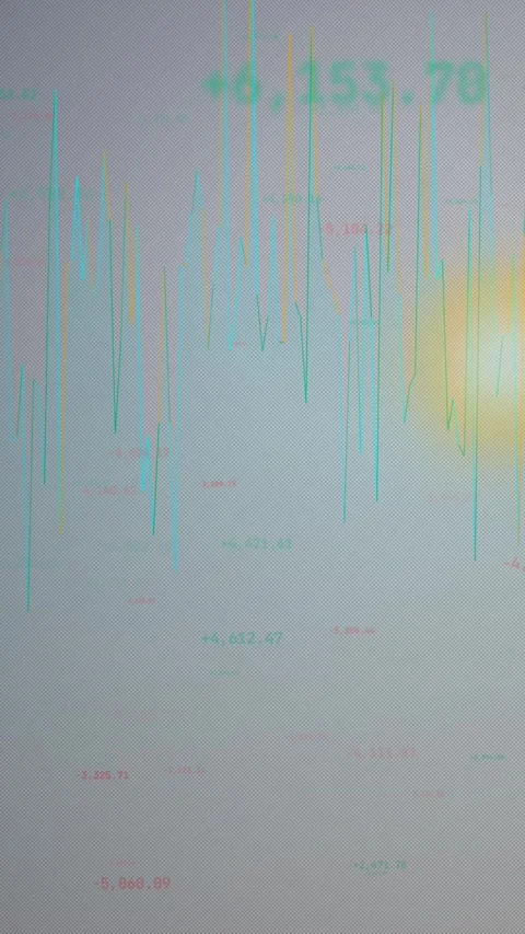 Abstract Financial Flow: Vertical Data Stream Mobile Visualization 4K Alpha Stock Footage 333658692
