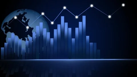 Abstract Financial Graph with Globe Animation 库存影片 327856855