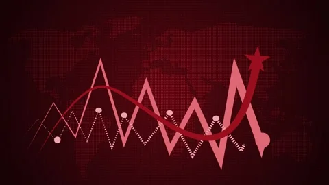 Abstract financial graph with rising line chart world map growth market tre.. Stock Footage 336874982