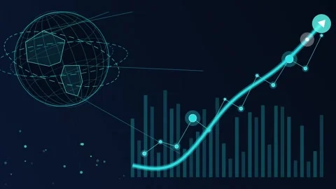Abstract financial graph with uptrend in stock market Vídeos de archivo 343820740