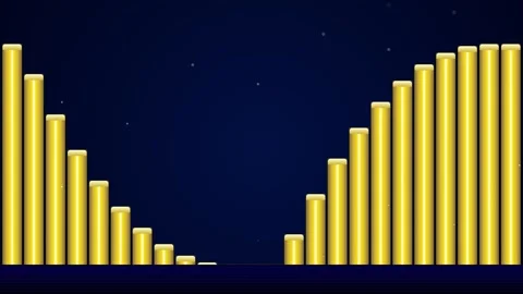Abstract financial growth graph increasing bar chart on dark background Stock Footage 346001015
